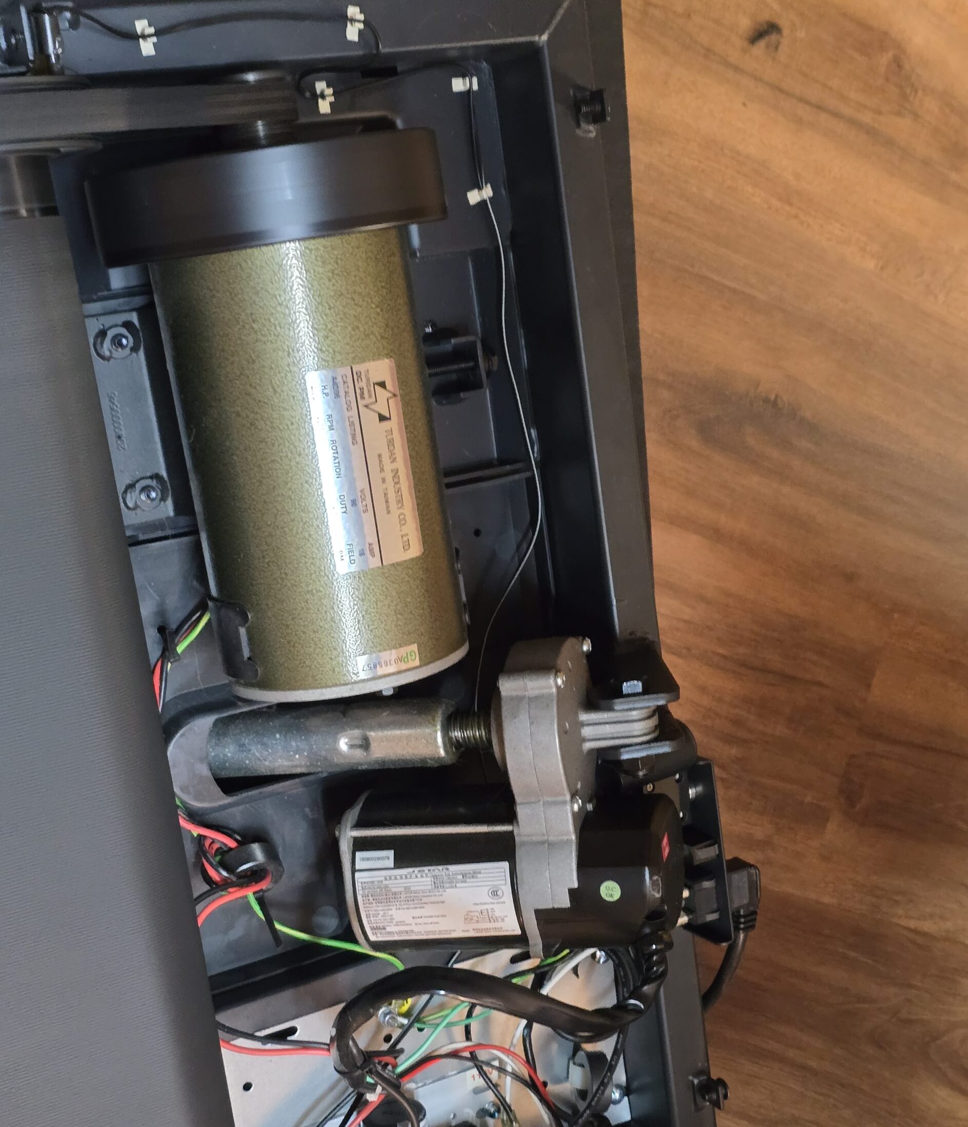 Treadmill motor and drive components during preventative maintenance