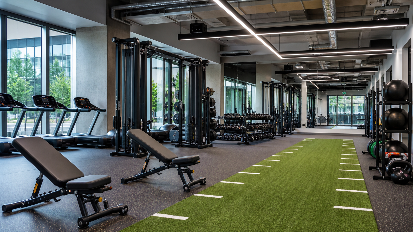 Corporate gym equipment repair in a workplace wellness center