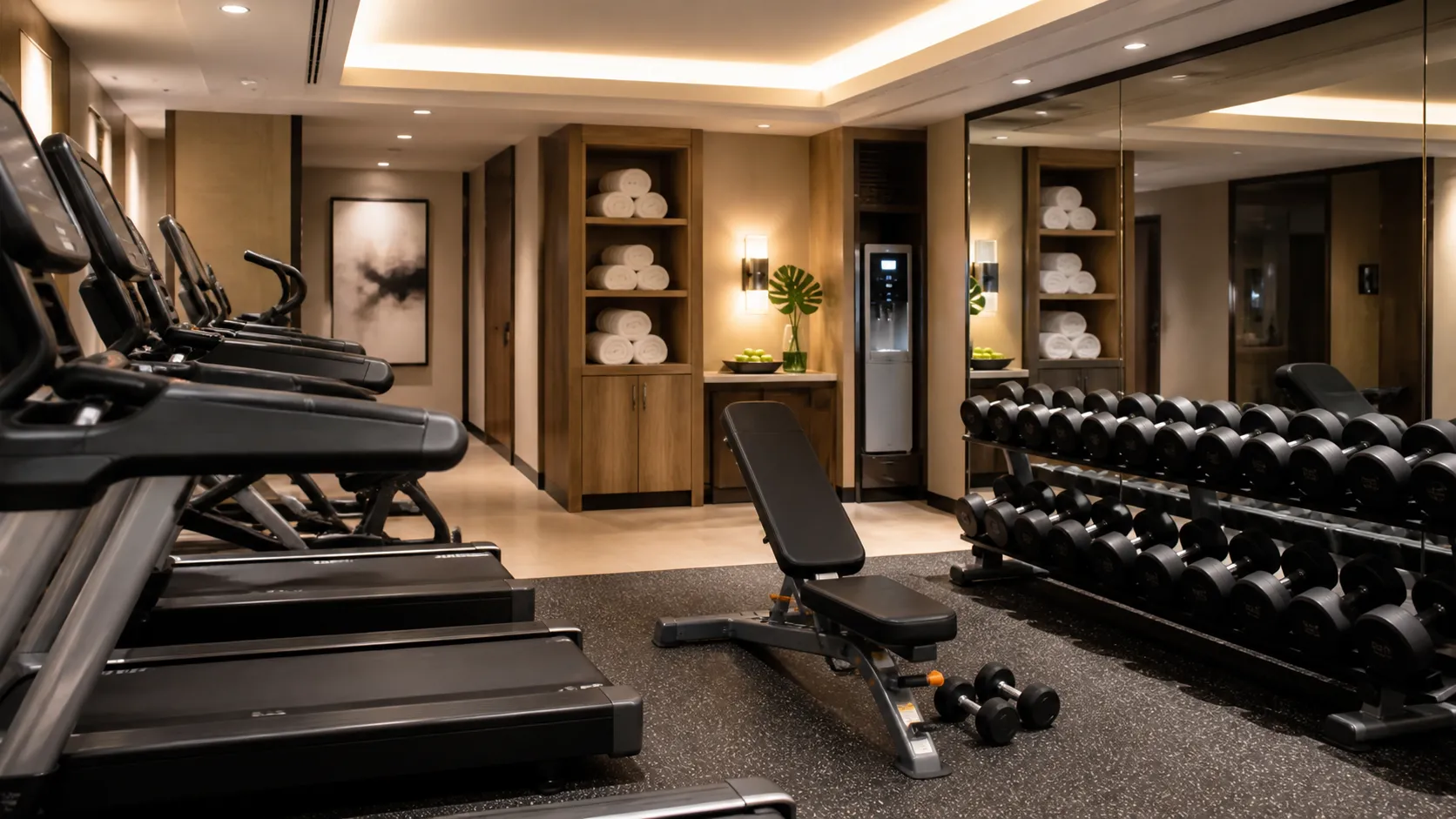 Hotel fitness equipment repair in a guest fitness center